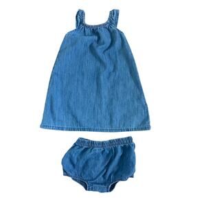 Little Co. by Lauren Conrad Blue Denim Dress & Bloomers 24m